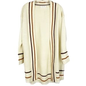 NWT Goodnight Macaroon long cream striped cardigan